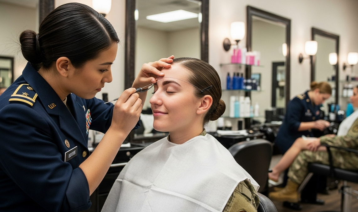 Generate an realistic image for this Service Women Threading and Waxing