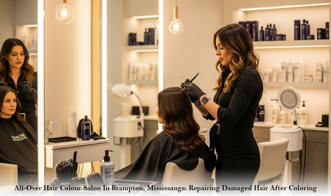 All-Over Hair Colour Salon In Brampton, Mississauga Repairing Damaged Hair After Coloring